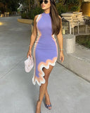 Women Fashion Party Club Bodycon Streetwear Purple Mini Dress Summer Autumn Clothes Wholesale Items For Business