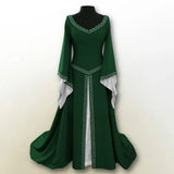 Pbong  Christmas Theme Embroidered Slim Fit Long Sleeve round Neck Dress Knee Length Women's Dress Full Sleeve Regular Type Empire Wais