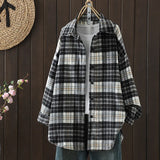 Pbong  Loose Fit Casual Plaid Shirt Single Button Long Sleeve New Arrival Women's Fashion Comfortable Cotton Linen Blend Shirt