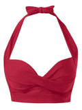 2025 Women's Bikinis Set Solid Color Knot Twist Bikini Swimsuit High Waist Adjustable Strap Two Piece Bathing Swimwear