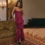 Ladies Autumn Feather New Fashion Evening Party Dress Women Sleeveless Backless Side Slit Bodycon Maxi Dresses Club Streetwear