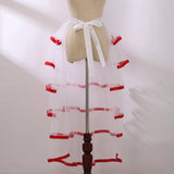 Pbong  Steampunk Tulle Tutu Skirt Women Medieval Gothic Cocktail Club Ruffles Punk Mermaid Overskirt
