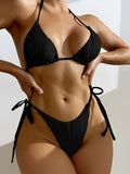 Halter String Two Piece Triangle Bikini Swimsuit Women Sexy Swimwear Female Bather Bathing Swimming Swim Suit Beachwear