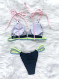 String Triangle Strappy Thong Bikini Black Swimsuit Women Sexy Swimwear Female Bather Bathing Swimming Swim Suit Beachwear