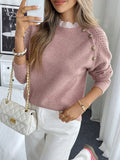 New lace round neck pullover long sleeved autumn and winter knitted sweater
