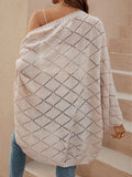 Spring/Summer Women's Loose Hollow Bat Sleeve Knitted Cardigan Sweater