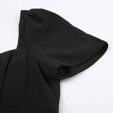 Black Short Sleeve Maxi Dress