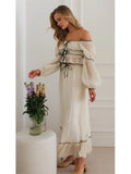 Lantern Sleeve Chiffon Top And A-line Long Skirt Vacation Women Sets 2025 Spring Summer New Ruffle Tee Skirt Summer 2 Piece Set