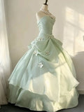 Sen style evening gown strapless slimming adult gift princess dress birthday party host performance dress customization