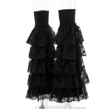 Lace Layered Mini Skirts Y2K Aesthetic Sexy Eyelet Short Shirt Women Summer New Fashion Gothic Skirt Streetwear