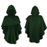 Medieval Gothic Sle Men's Knight Cloak loween Hooded Overhead RobeGrim Reaper Costume Ethnic Stage Wear Halloween Costume Adult