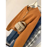 Spring Autumn 2025 Vintage Versatile Lazy Women Cardigan Sweater Coat  Loose Korean Version Female Knitted Sweater Jacket