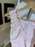 New Pink Fungus Trim Slim Tank Tops Women Summer Sleeveless Sexy Bow V-neck Cotton Crop Top Solid Simple Sweet Cute Vests Y2k