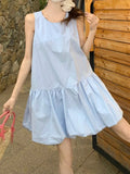 Fashion New Casual Vest Dress for Women Back to School Clothes Korean Style Solid Sleeveless Vintage Vestidos Female Mujers