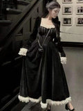 Vintage Sweet Lace Patchwork Princess Dresses Women's French Elegant Birthday Evening Party Slim Vestidos Ladies Spring Y2k Robe