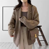 Oversized Open Front Knit Cardigan for Women Comfy Sweater Coat Female Open-front Duster Cardi Casual Chic Autumn Winter Outfit