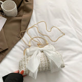 French Retro Temperament Commuting Bow Cute Wedding Party Banquet One Shoulder Armpit Crossbody Handbag