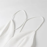Sexy Fashion Backless Women Dress New V-neck Solid Color Summer White Short Dress Elagant Slim Party Dress Vestidos