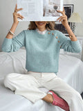 New lace round neck pullover long sleeved autumn and winter knitted sweater