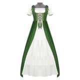Pbong  Women Medieval Gothic Lolita Dress S-3XL, Off Shoulder Short Sleeve Cinched Waist Maxi Dress, Retro Court Cosplay Party Outfit