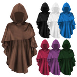 Medieval Gothic Sle Men's Knight Cloak loween Hooded Overhead RobeGrim Reaper Costume Ethnic Stage Wear Halloween Costume Adult