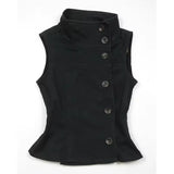 Pbong  Y2K Harajuku Womens Crop Top Sexy Slim Casual Button-Down Sleeveless Turtleneck T-Shirt Goth Punk Rock Hip Hop Hottie Streetwear