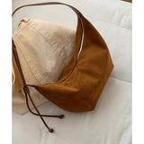 Pbong  Fashionable Niche Large Capacity Crossbody Bags Retro Suede Saddle Bag for Women  New