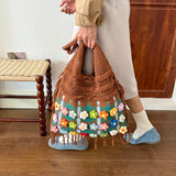 Women Knitted Hobo Tote Bag Big Knit Shoulder Bags Large Capacity Daily Shopping Travel Handbags and Purses Summer New
