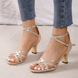 Plus Size 43 High Heel Gladiator Sandal Women Ankle Cross Strap Summer Sandals Woman Open Toe Sandalias De Mujer Verano