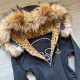 Pbong  American New Skull Embroidery Super Leopard Hooded Sweater Women Y2K Gothic Hip Hop Popular Casual Joker Sweatshirt