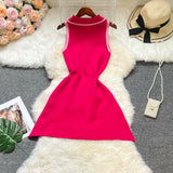 Pbong  Chic Fashion A-line Short Women Dress Elegant Turn-down Collar Aesthetic Summer Dress Lady Harajuku Black Party Vestido