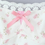 Pbong  Sweet White With Pink Flower Spliced Mesh Lace Sling Dresses Women Low Waist Swing A-line Short Dresses Party Robe Vestidos