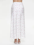 2025 Summer Floral Printed Pink Long Skirt For Women Casual High Waist Slim Elegant Party Maxi Skirt Female Stain Dress Clothes