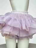 Pbong  Elegant Sweet Cake Skirt Women High Waist Fashion Sexy Mini Ball Gown Skirts Female Spring Summer Cute Japan Casual Chic Skirt