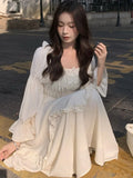 Fashion New Women Elegant and Chic Party Dress Long Sleeve French Style Casual Vintage Dresses Female Birthday Clothes