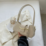 Solid color leather crossbody bag ladies casual shoulder bag luxury designer women's bag mini mobile phone bag retro texture bag