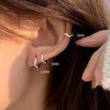 New Minimal Wave Hoop Earrings for Women Girl Crystal Zirconia Small Huggie Thin Cartilage Earring Piercing Jewelry Gifts