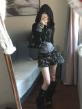 Pbong  Sexy Fashion Woman Fake Two Pieces Tshirts Tunic Hooded Y2k Slim Fit Tops Korean Printing Tees Casual T Shirt