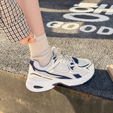 Pbong  Women's Dad Shoes New Spring/Summer Breathable Comfortable Shoes Thick-Soled Height-Increasing Sneakers Soft-Soled Casual Sports Shoes