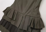 Pbong  Irregular Ruffles Hem Women Sling Dress Sexy Backless Slimming Mini Dress Fashion High Street Bodycon Club Party Dresses