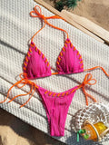 Halter Wrinkled Weave Bikini Women Swimwear Female Swimsuit Two Pieces Bikini Set Brazilian Bathing Suit Swim Beach Wear
