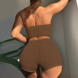 Sexy High Waist Bikini Women High Neck Swimwear Female Swimsuit Solid Bathers Swimming Bathing Swim Suit Summer Beachwear