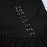 Gothic Square Neck Corset Maxi Dress