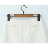 Pbong   French Retro Sweet Floral Print A-line Mini Skirt Women Sexy Low Waist Vacation Summer Skirts