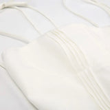 White Sleeveless Pleated Strappy Mini Dress