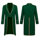 New Men's Gold Border Halloween Tailcoat Medieval Retro Medium Length Punk Tailcoat Cosplay Costume Fashion Trench Coat Jacket