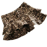 Sexy Leopard Print Pleated Skirt Y2k Vintage Style Women High Waist Skirts Ruffle Mini Skirt Brown Female Streetwear