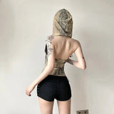 Fairy Grunge Sleeveless Holes Tank Top Hot Sexy Backless Irregular Hem Hoodies Tops Cyber Y2K Streetwear E-girl Vests