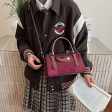 Vintage Small Faux Suede Shoulder Bags for Women Bucket Crossbody Bag Winter Luxury Designer Handbags and Purses