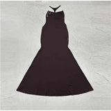 Pbong  Stretchy Ribbed Button-Detail Open-Back Maxi Dress Slim Fit Sleeveless  Summer Chic Women Dress Trendy Elegant Lady Vestido